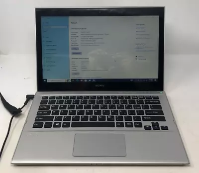 Sony VAIO SVT131B11L Intel Core I5-3337U 1.8GHz 12GB RAM 160GB SSD Win 10 Pro • $100