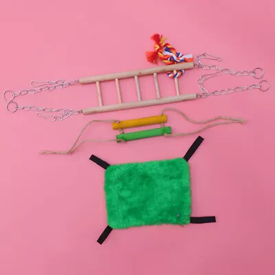  Practical Hamster Parrot Hammock Climber Ladder Swing Bed For Gerbil Rat Mouse • £12.99