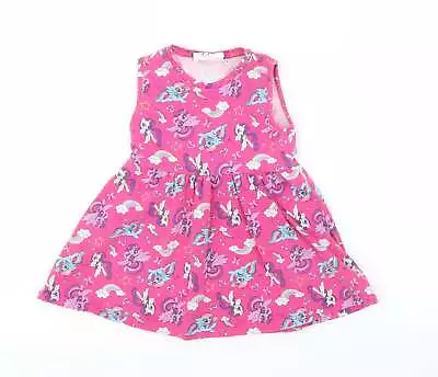 My Little Pony Girls Pink Cotton A-Line Size 18-24 Months Round Neck • £6