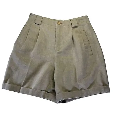 Liz Claiborne Liz Sport Vintage 90s Linen Blend Shorts High Waisted Pleated 0P • $28