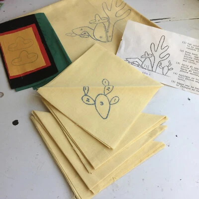 $18 • Buy Vintage Mexican Applique Tablecloth And Napkin Kit