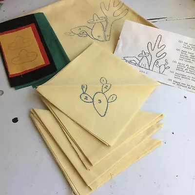 Vintage Mexican Applique Tablecloth And Napkin Kit • $18