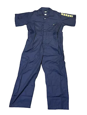 Key Unlined Poplin Short Sleeve Men’s Size XLR Navy Blue Coveralls Jumpsuit NEW • $33.20