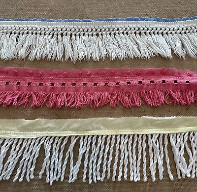 Vintage Chenille Bedspread Fringe And Trim~More Than 21 Yards   (#1) • $10.99