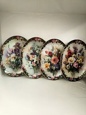 Lena Liu Floral Cameo Porcelain Decorative 4 Plates Sets • £120