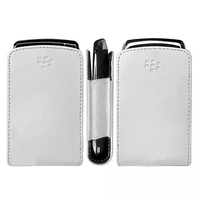 Blackberry Phone Authentic White Leather Case Slim Pocket Pouch Cover Sleeve Oem • $7.28