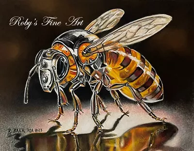 Steampunk Honeybee  Chrome Drone  8 X 10 Inch Giclee By Artist Roby Baer PSA • $21.95