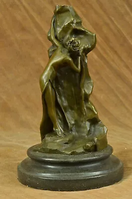 Handmade Moreau Enchanting Beauty Bronze Sculpture Art Marble Figurine Lost Wax • $199