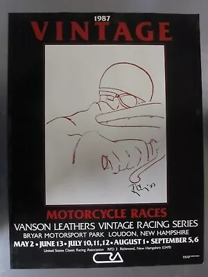 Vintage 1987 Motorcycle Poster Vanson Leathers Raciing Series - London NH • $59.99