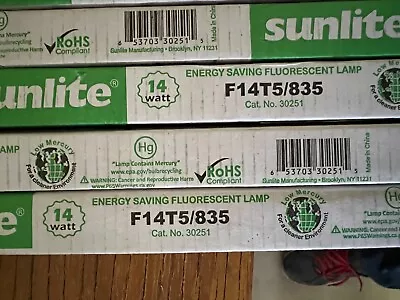 5 Pack F14T5/835  T5 Fluorescent Tube Light Bulb 3500K Neutral White • $35