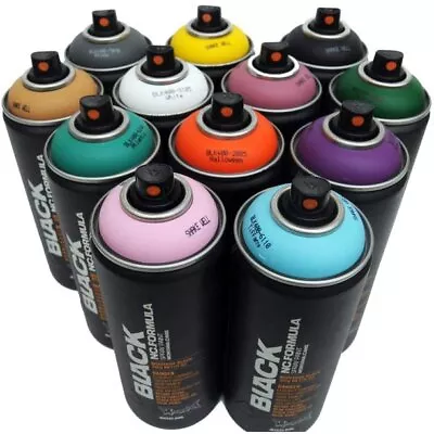 Montana BLACK Complementary Colors 12 Count Street Art Mural Spray Paint Set • $103.99