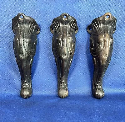 Vintage Victorian Style Salvage Cast Metal Furniture Legs Set Of 3 • $15