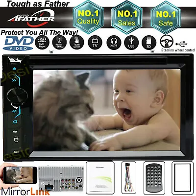 For GMC Canyon Yukon Double 2 Din Car Stereo CD DVD Radio Player Bluetooth FM/AM • $82.30