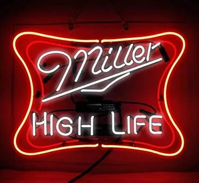 Neon Light Sign Lamp For Miller High Life Lite Beer 17 X14  Acrylic Bar Open Pub • $119.98