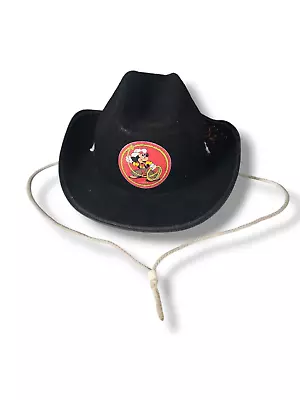 Vintage Disney Mickey Mouse Lariat Black Felt Child Cowboy Hat  Cowboy Trey  • $34.95