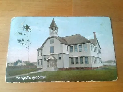 Maine: High School - Norway Me - 1930 - Vintage Old Postcard  • $0.99