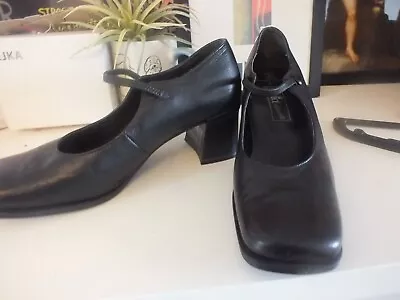 Caprice Softwalk Ladies Black Leather Mary Jane Style Shoes Size 5.5 • £12