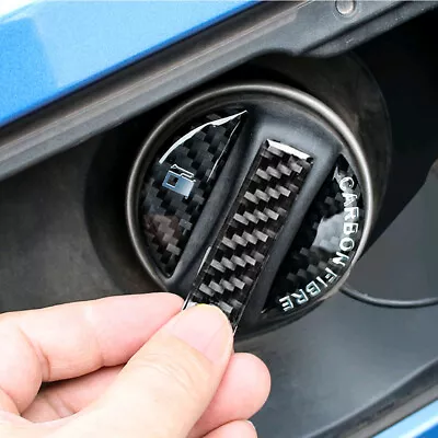 Car Fuel Tank Cap Cover Protector Carbon Fiber Sticker Decoration Accessories • $3.77
