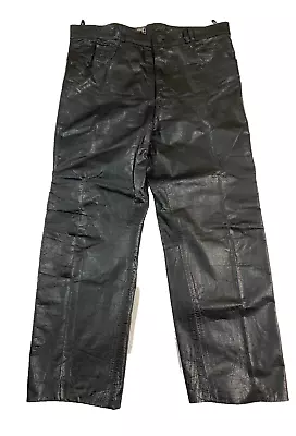 First Genuine Leather Pants Size 40 X 28 Motorcycle Riding Pants Vintage • $119.99