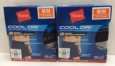 Hanes Cool Dri Tagless Boxer Briefs Medium 32-34  Lot Of 4 Free Shipping • $18.99