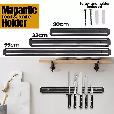 Magnetic Wall Mounted Knife Store Back Strip Kitchen Utensil Holder Storage Bar • £4.74