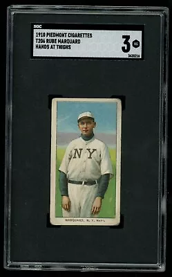 1909 T206 Piedmont Rube Marquard Hands On Thighs SGC Grade VG 3 • $254.96