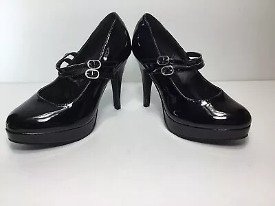 New Vision Products Black Patent Leather Shoes 4-1/2” Heels. Adult 5/6 • $24.99