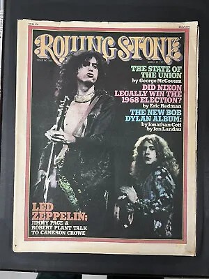 1975 Rolling Stone Magazine ~ Led Zeppelin ~ No Label ~ Newsstand Copy ~ NICE! • $89.99