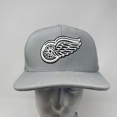 Detroit Red Wings Mitchell And Ness Vintage Hockey Snapback Grey Black Logo • $15