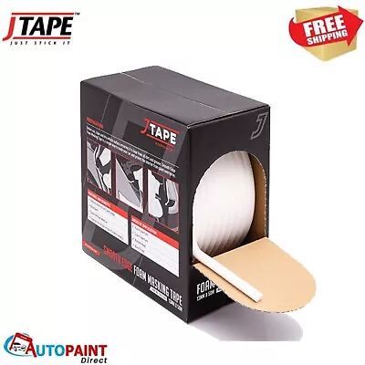 J Tape Smooth Soft Edge Foam Masking Tape 13mm X 50m Car Paint Spraying • £17.59