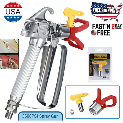 3600PSI Airless Paint Spray Gun W/ Tip&Tip Guard Sprayers Fast Shipping • $17.55