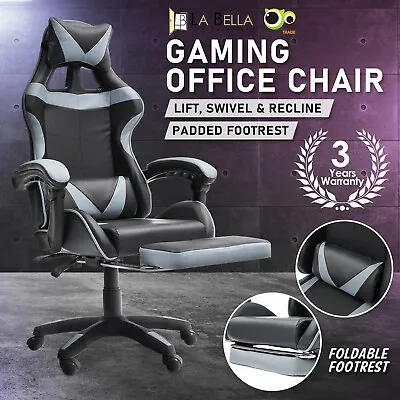 $139 • Buy Gaming Office Chair Ergonomic Executive Computer Racing Study Footrest - Grey