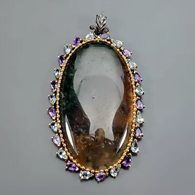 Vintage Jewelry 100 Ct Agate Pendant 925 Sterling Silver  /NP34039 • $89.99