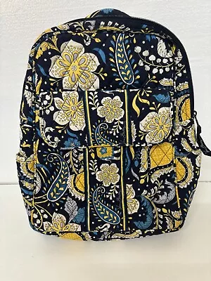 🌻Vera Bradley Small Quilted Backpack In Blue/Yellow Paisley- Gently Used 🌻 • $19.95