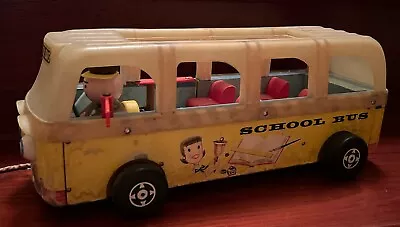 Vintage Fisher Price Wooden Safety School Bus #983 W/Driver • $14.99