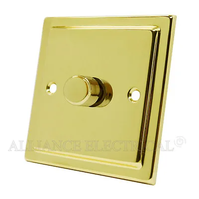 £8.80 • Buy Victorian Polished Brass Dimmer 400W 10 Amp 1 Gang 2G 3G 4G 2 Way Dimmer Switch