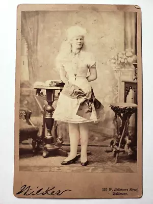 1880s SIGNED Cabinet Photo Circus Sideshow Circassian Albino Baltimore Maryland • $274.99