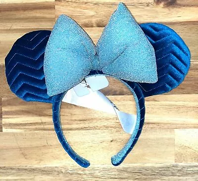 Disney Parks Azul Quilted Blue Minnie Ear Headband • $27.97