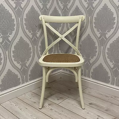 White French Cross Back Chair | Dining Chair | Sturdy & Versatile | 46x49x88cm • £66.99