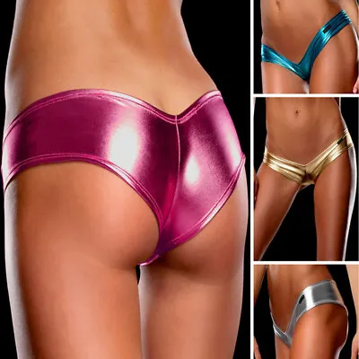 £2.75 • Buy Womens Sexy Wet Look Lingerie Underwear Faux Leather Panties G-String Briefs Hot