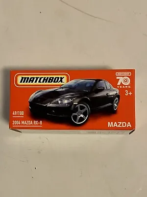 Matchbox 2023. 2004 Mazda RX-8. 49/100 Power Grab. 70 Years. Black. • $10