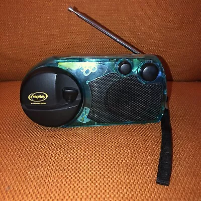 $30 • Buy Freeplay Blue Self Powered 360 AM/FM Radio Handheld Portable Hand Crank
