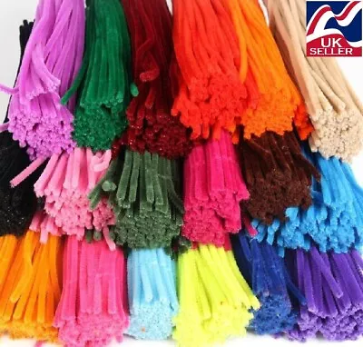 £1.79 • Buy 10-1000 Chenille Craft Stems Pipe Cleaners 30cm  Long, 6mm Wide,lots Of Colours 