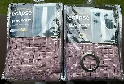 2 Eclipse GEMINI BLUSH Blackout Grommet Curtain Panels 50x95 Burgundy • $16.95