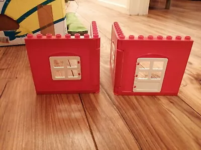 £19.99 • Buy LEGO Duplo 2x Wall Red White Window Door Building Piece SET 5649 FIRE SPARES