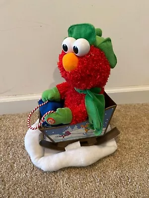 Kurt Adler Sesame Street Christmas Elmo On Snow With Sled Animated Rocks Sings • $41.95