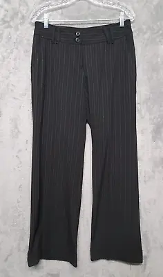 Michael Kors Millbrook Fit Pants Womens Size 4 Black Pinstripe Wide Leg Trouser • $17.94