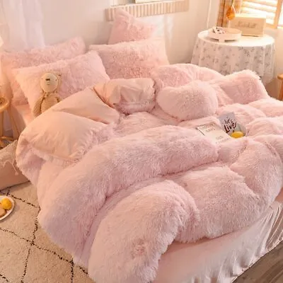 Luxury Velvet Plush Warm Bedding Set Duvet Cover Bed Sheets Pillowcases 4/5pcs • $151.25