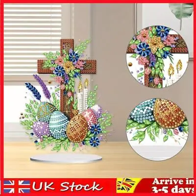 Table Top Diamond Painting Ornament Kits Cross Easter Egg For Home Office Decor • £9.39