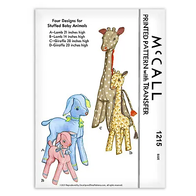 Lamb Giraffe Baby Stuffed Animals Toy 1215 Sewing Pattern McCall S Vintage • $6.99